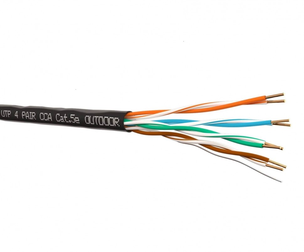 Кабель UTP4 cat.5e, одножильный, 305м, CCA, для наружных работ, черный NETKO Optima Gold