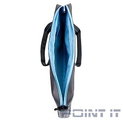 Сумка Continent CC-201 GB(нейлон, серый с голубой отстрочкой, 15,6'')