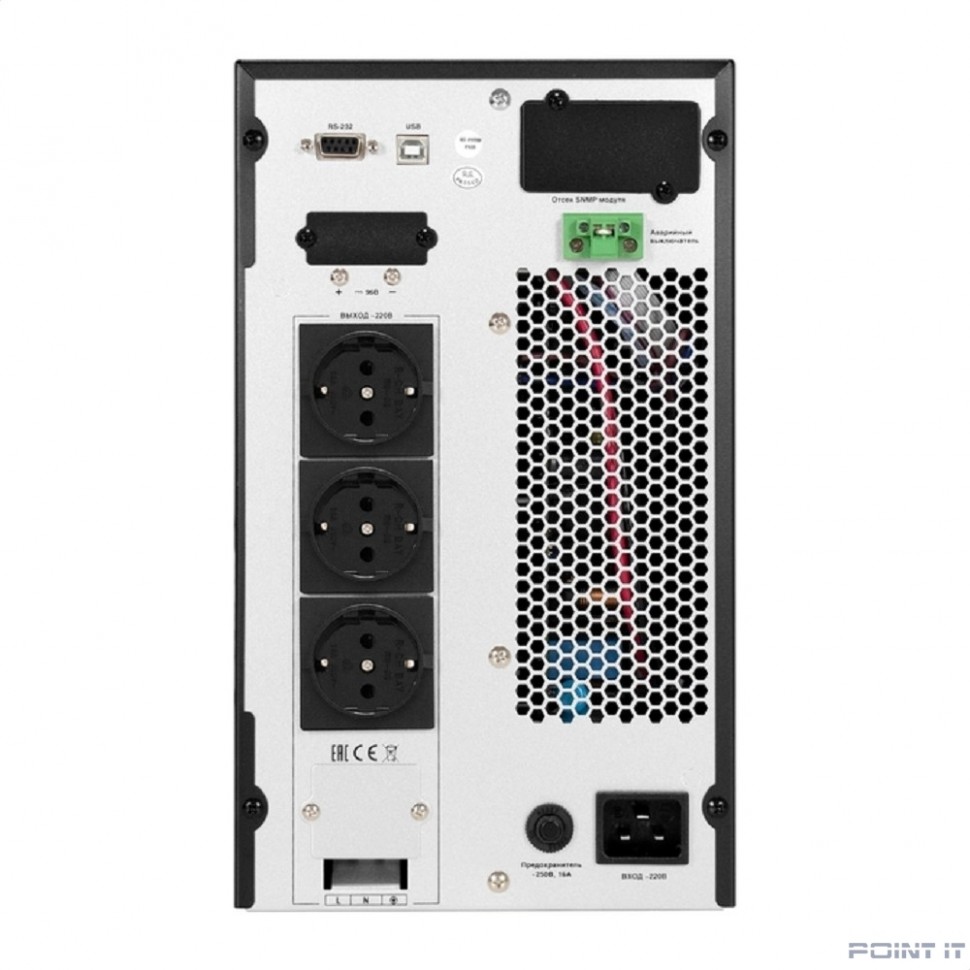 Exegate EX296950RUS ИБП On-line ExeGate PowerExpert TL-3000.96V.LCD.AVR.3SH.USB.RS232.SNMP <3000VA/3000W, On-Line, PF=1, LCD, 3*Schuko, RS232, USB, SNMP-slot, встроенные батареи 12V 7.2Ah - 8шт, возмо