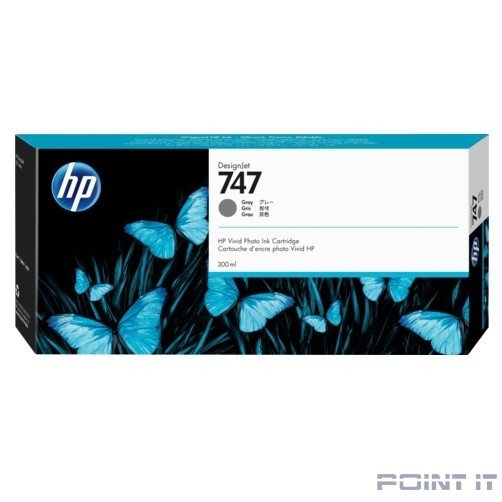 HP P2V86A Картридж HP 747 серый {HP DesignJet Z6/Z9+ series, (300 мл)}