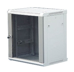 Шкаф настенный 6U серия WM (600х450х368), передняя дверь стекло, собранный, серый Netko