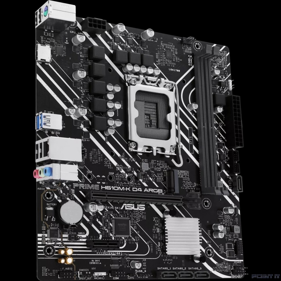 Материнская плата Asus PRIME H610M-K D4 ARGB Soc-1700 Intel H610 2xDDR4 mATX AC`97 8ch(7.1) GbLAN+HDMI