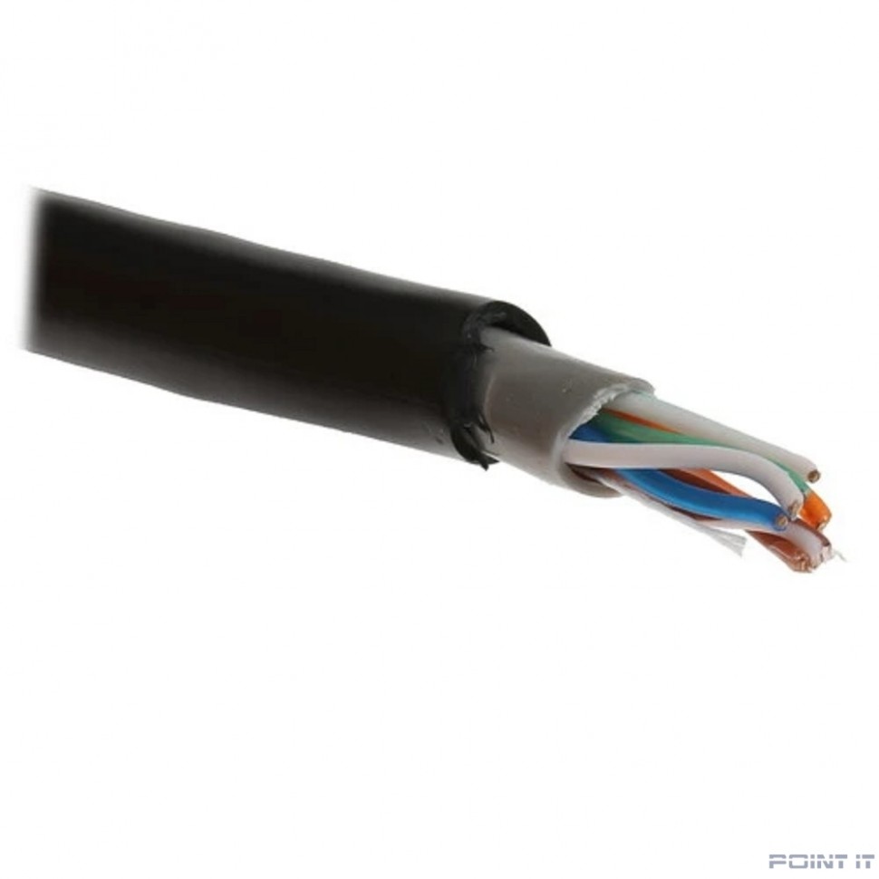5bites Кабель US5505-305CPE витая пара UTP/SOLID/5E/24AWG/COPPER/PVC+PE/BLACK/OUTDOOR/DRUM/305M