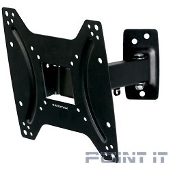 Kromax OPTIMA-203 black {Кронштейн для LED/LCD телевизоров 15"-42", max 25 кг, настенный, 3 ст свободы, наклон +5°-12°, поворот ±90°, от стены 68.5-225 мм, max VESA 200x200 мм}