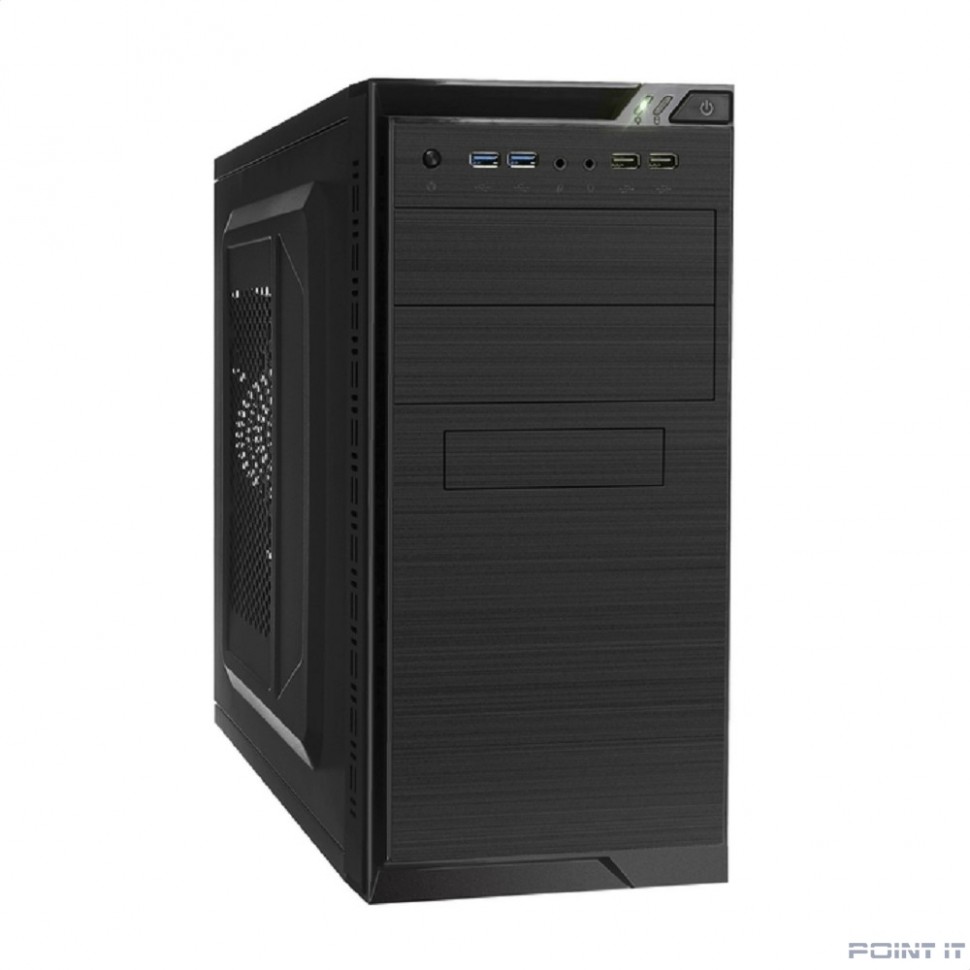 Exegate EX272744RUS Корпус Minitower Exegate QA-412U Black, mATX, <XP350, Black, 120mm>, 2*USB+2*USB3.0, Audio