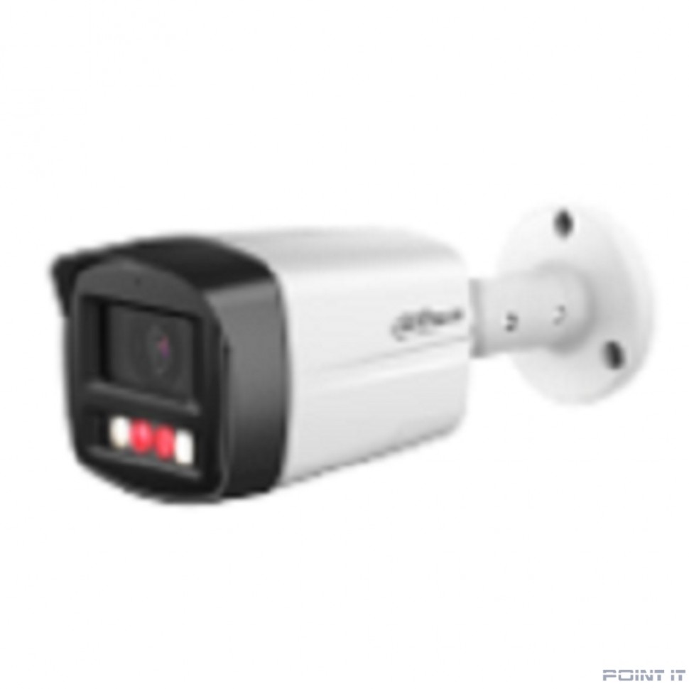 DAHUA DH-IPC-HFW2449TLP-S-PV-0360B Уличная цилиндрическая IP-видеокамера SmartDualLight 4Мп, 1/2.9” CMOS, объектив 3.6мм, видеоаналитика, микрофон+динамик, ИК 30м, LED 30м, IP67, металл