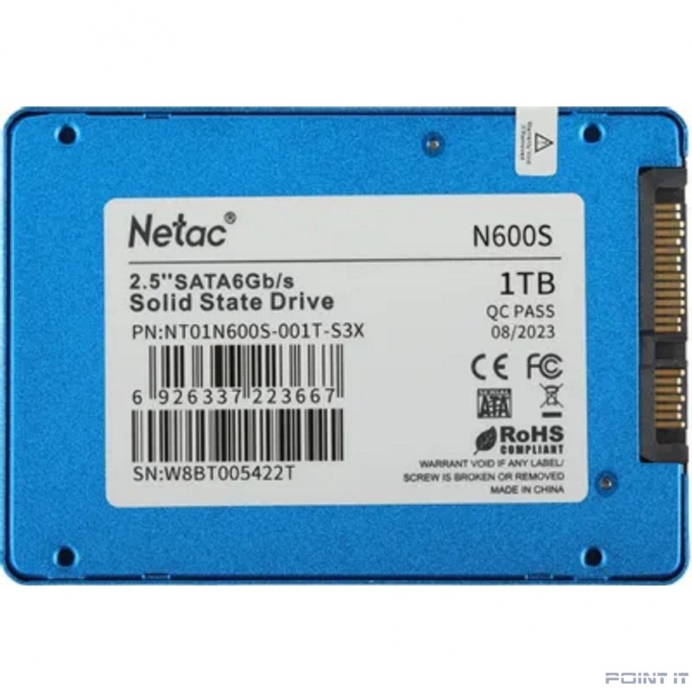 Накопитель SSD Netac SATA III 1Tb NT01N600S-001T-S3X N600S 2.5"