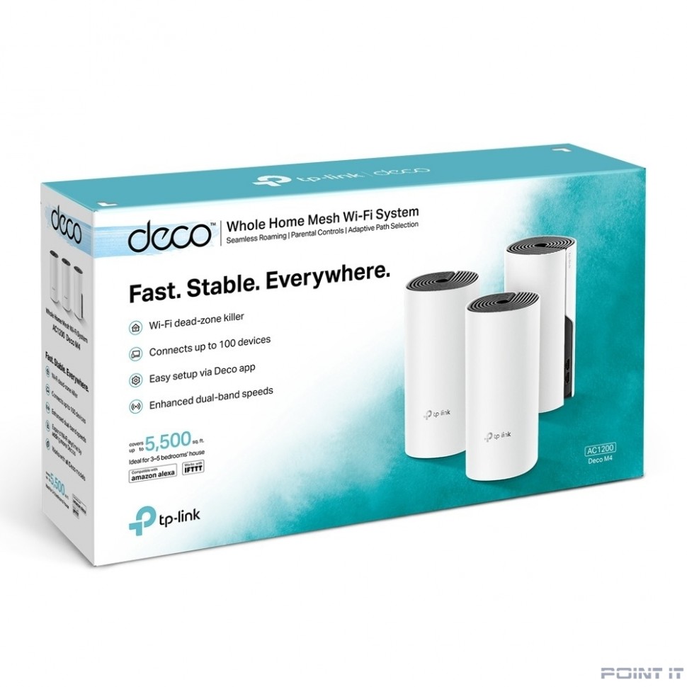 Mesh Wi‑Fi система AC1200 DECO M4(3-PACK) TP-LINK