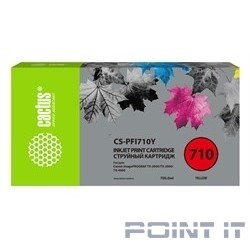 Картридж струйный Cactus CS-PFI710Y желтый (700мл) для Canon imagePROGRAF TX-2000/TX-3000/TX-4000