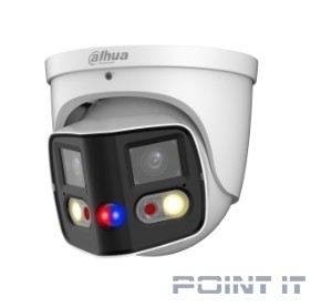 DAHUA DH-IPC-PDW3849P-A180-E2-AS-PV-0280B Уличная купольная IP-видеокамера DUO с ИИ и активным сдерживанием 2x 4Мп, 1/2.7” CMOS, моторизованный объектив 2.8мм, видеоаналитика, ИК 25м, LED 20м