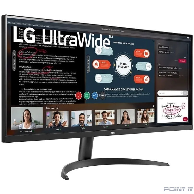 Монитор LCD LG 34" 34WP500-B UltraWide черный {IPS 2560x1080 21:9 матовая 250cd 178/178 HDMI}